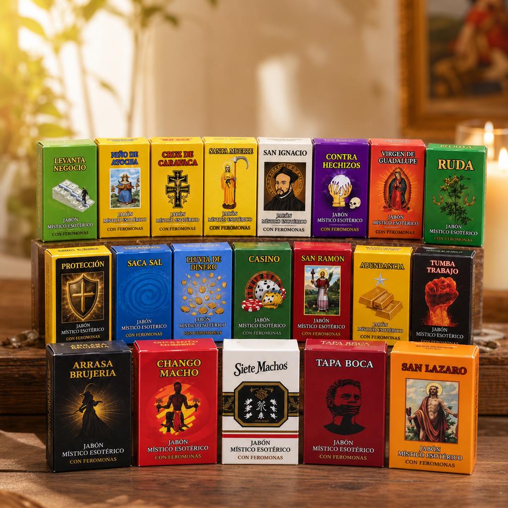 Colección de jabones místicos esotéricos con feromonas — elige el tuyo según tu propósito